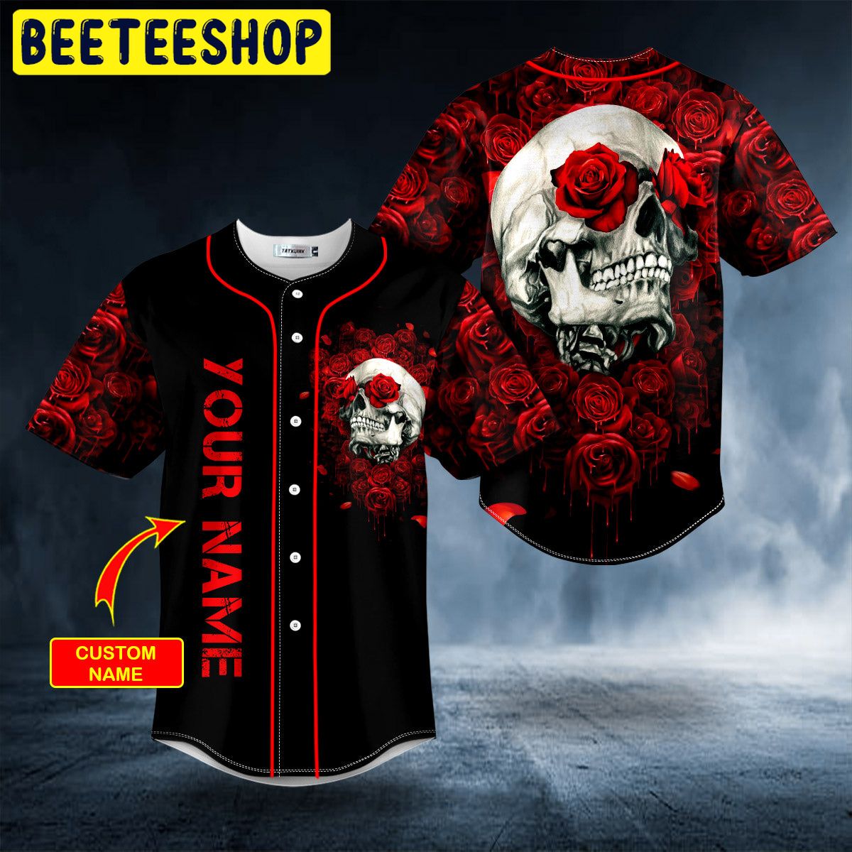 Rose Skull Custom Trending Baseball Jersey