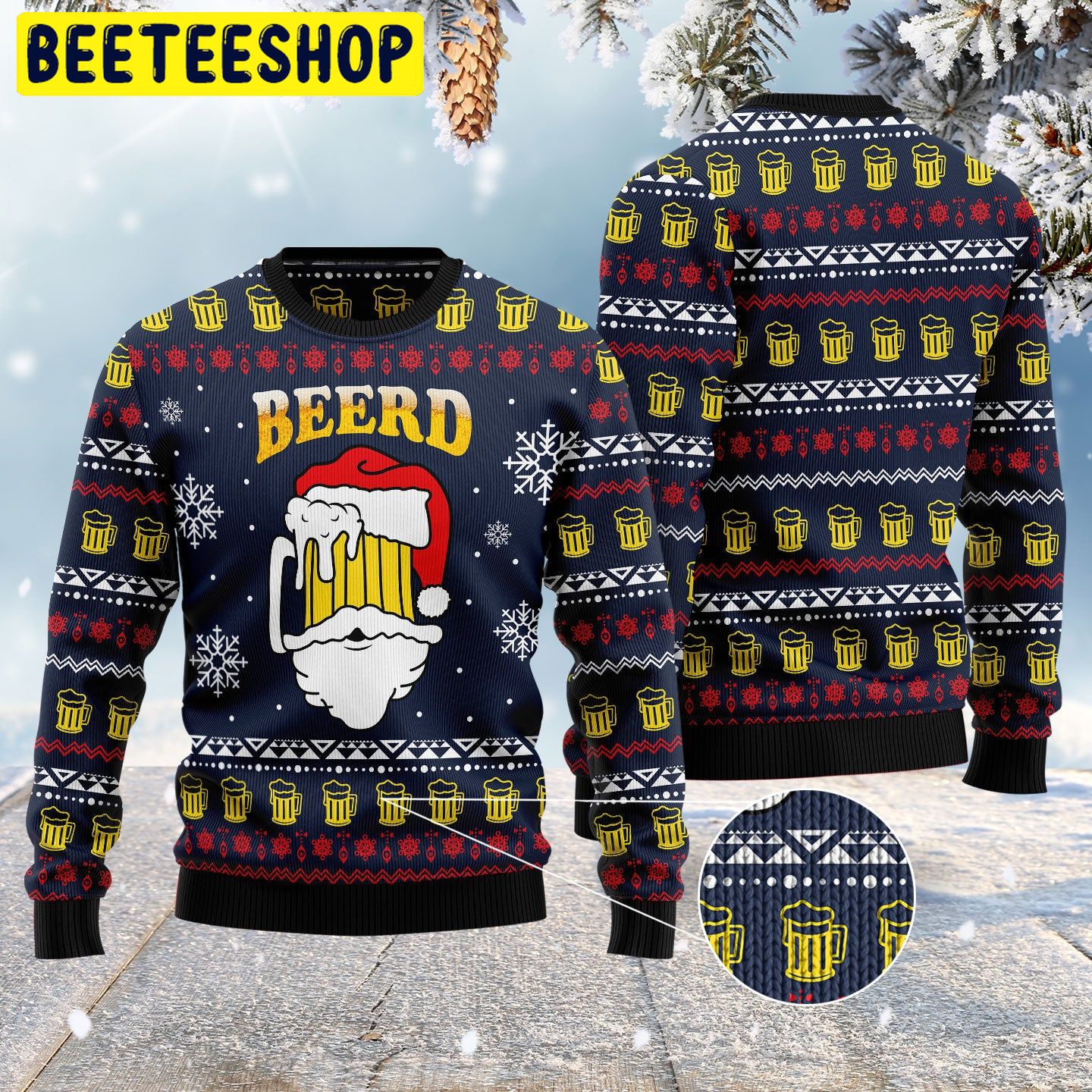 Santa Beerd Trending Ugly Christmas Sweatshirt