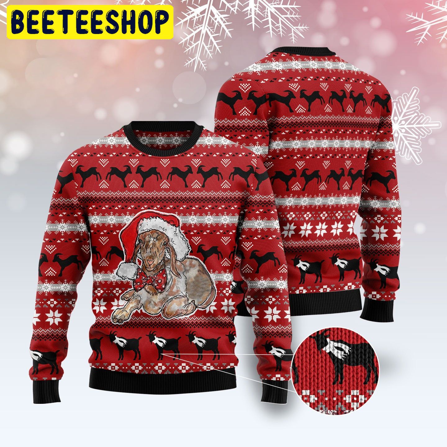 Santa Goat Trending Ugly Christmas Sweatshirt