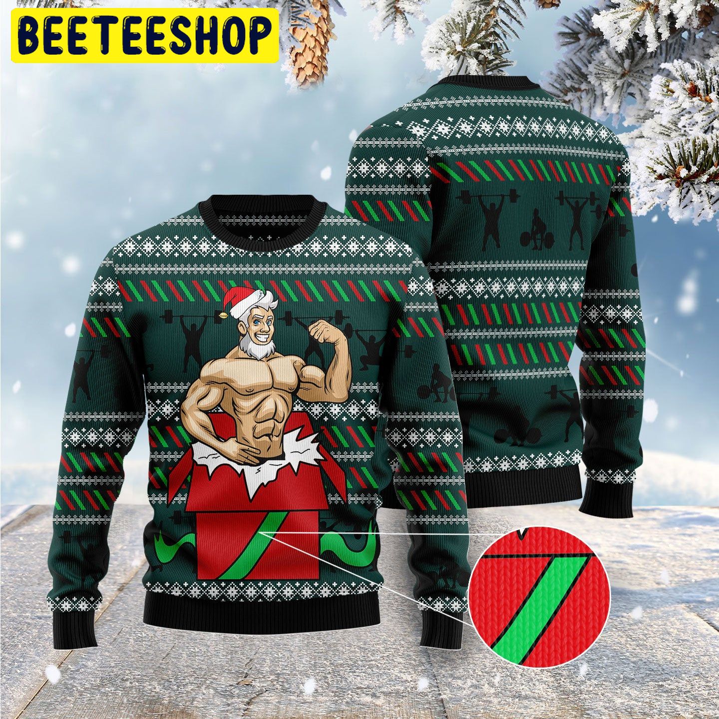 Santa Gymnastic Trending Ugly Christmas Sweatshirt