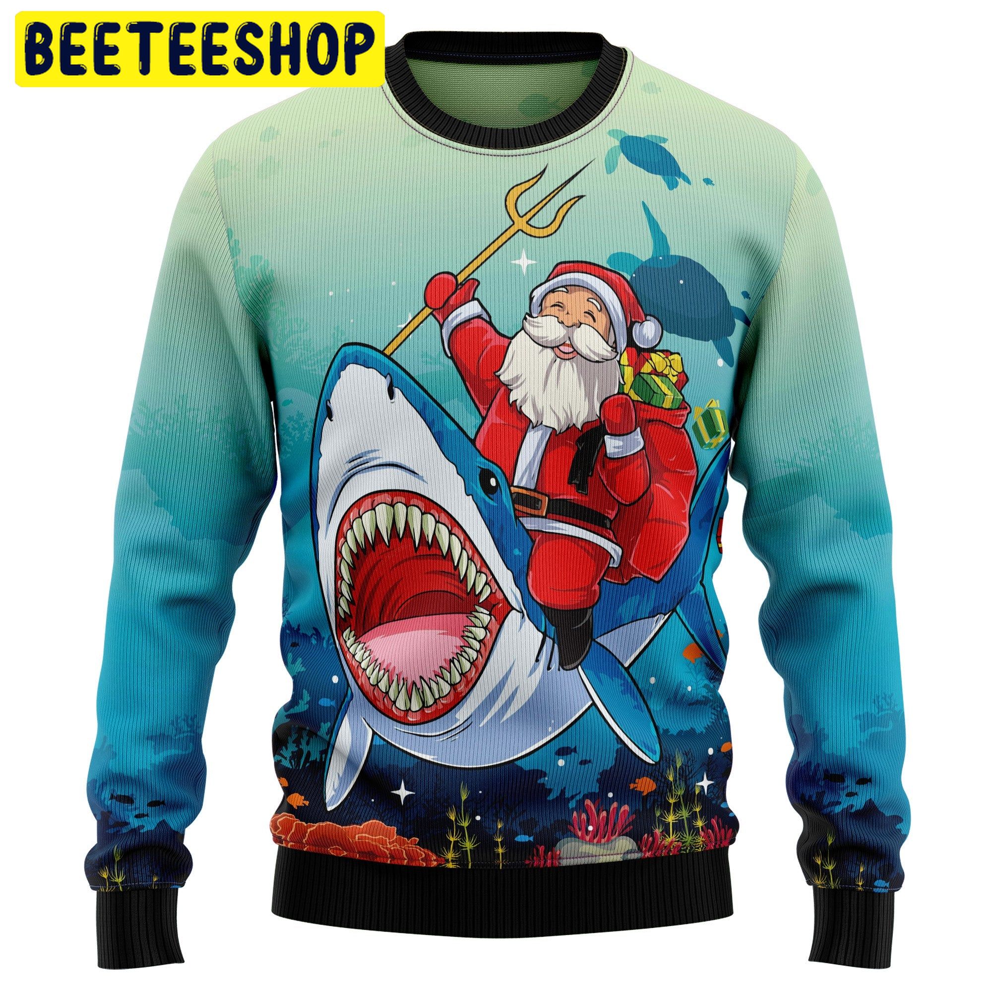 Santa Shark Trending Ugly Christmas Sweatshirt