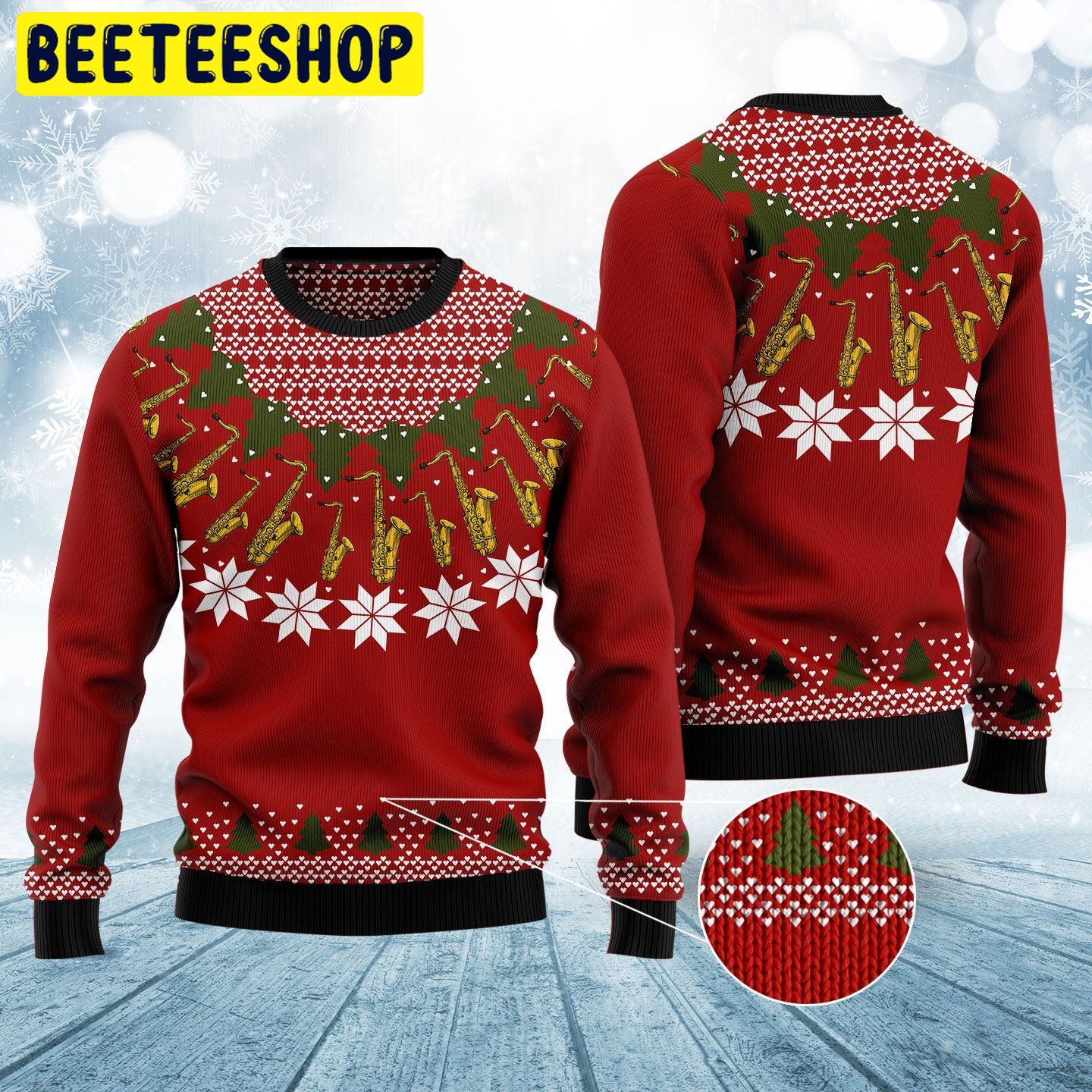 Saxophone Lover Trending Ugly Christmas Sweatshirt