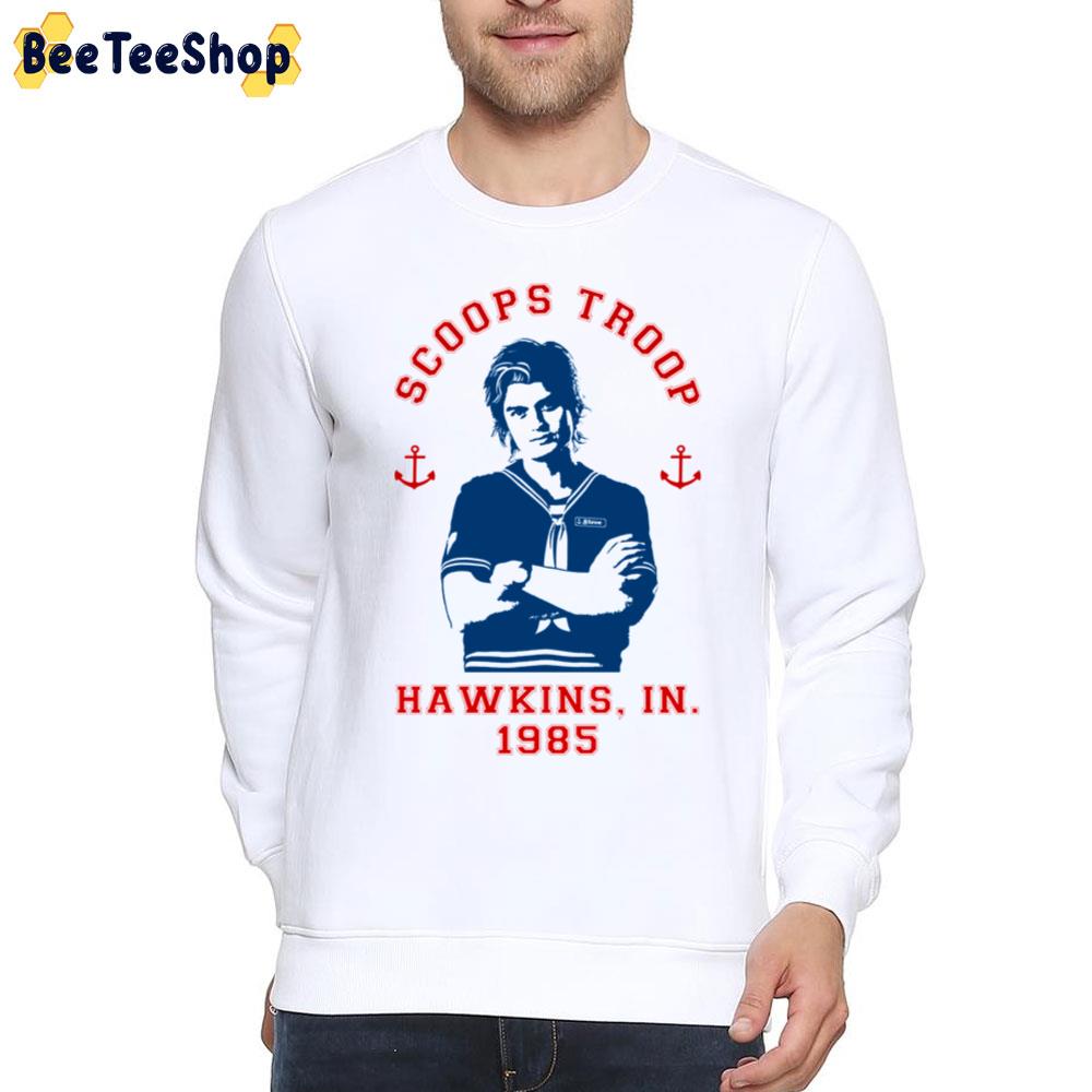 Scoops Troop Hawkins In 1985 Stranger Things Actor Trending Unisex Sweatshirt