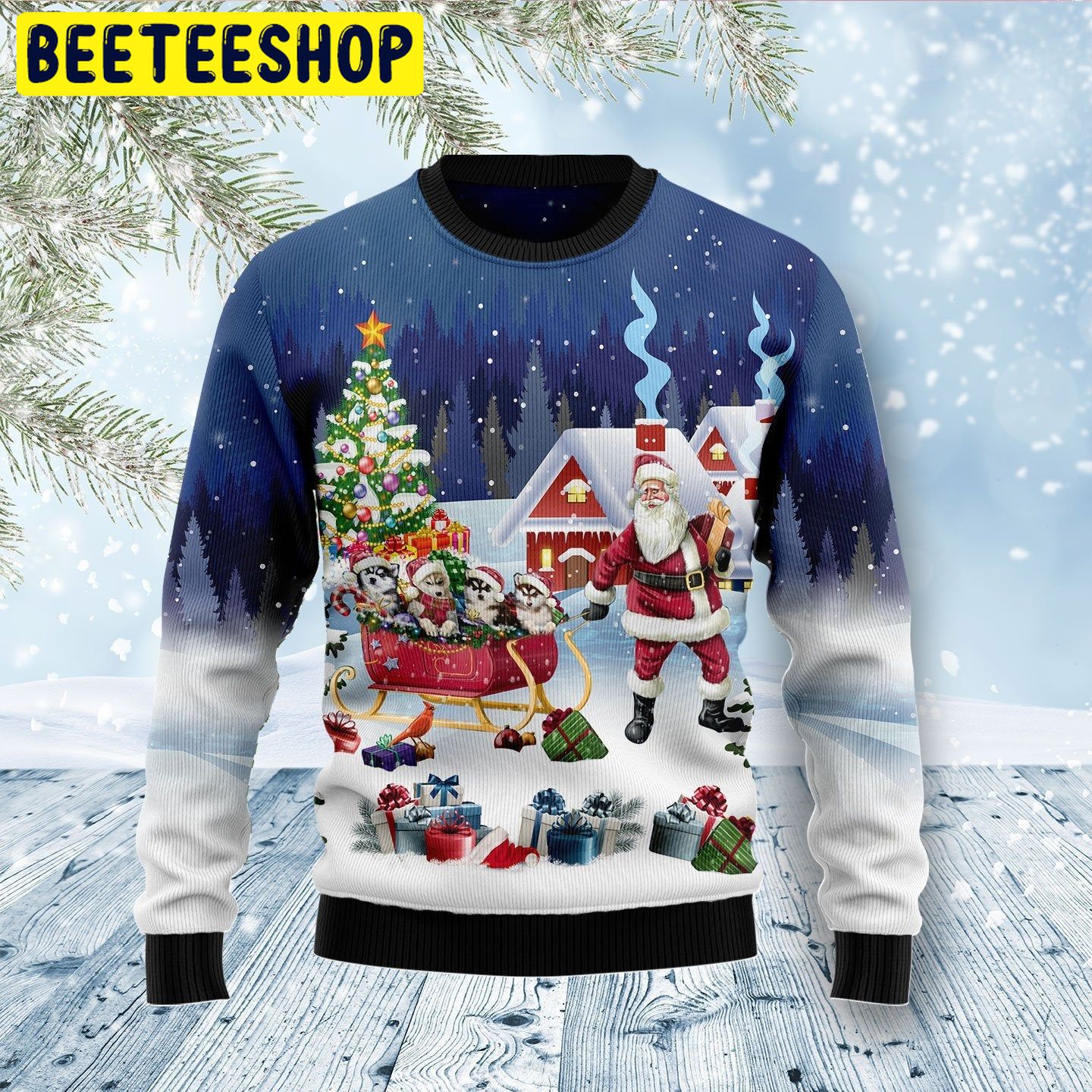 Siberian Santa Trending Ugly Christmas Sweatshirt.
