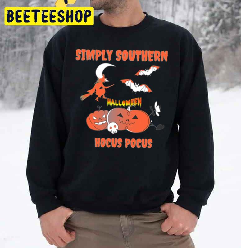 Simply Southern Hocus Pocus Witch And Pumpkin Halloween Unisex Sweatshirt