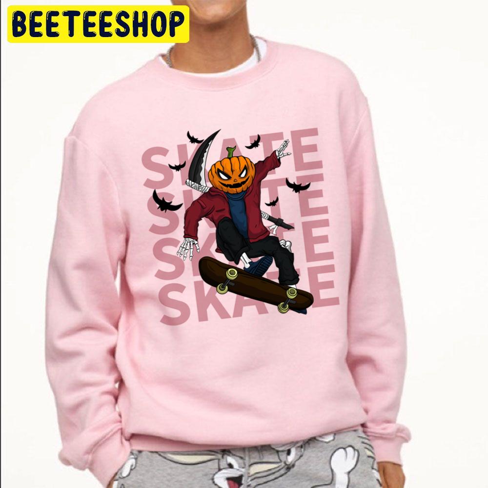 Skate Pumpkin Halloween Trending Unisex Sweatshirt