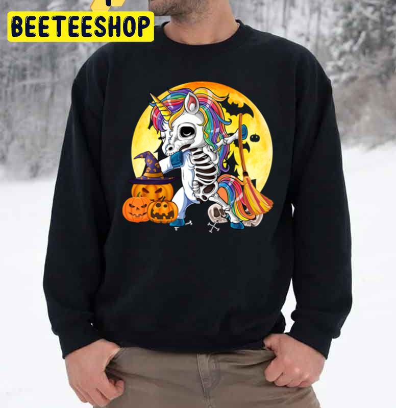 Skeleton Unicorn Red Moon Pumpkin Witch Unisex Sweatshirt