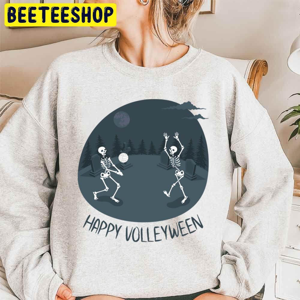 Skeletons Playing Volleyball Halloween Unisex Sweatshirt