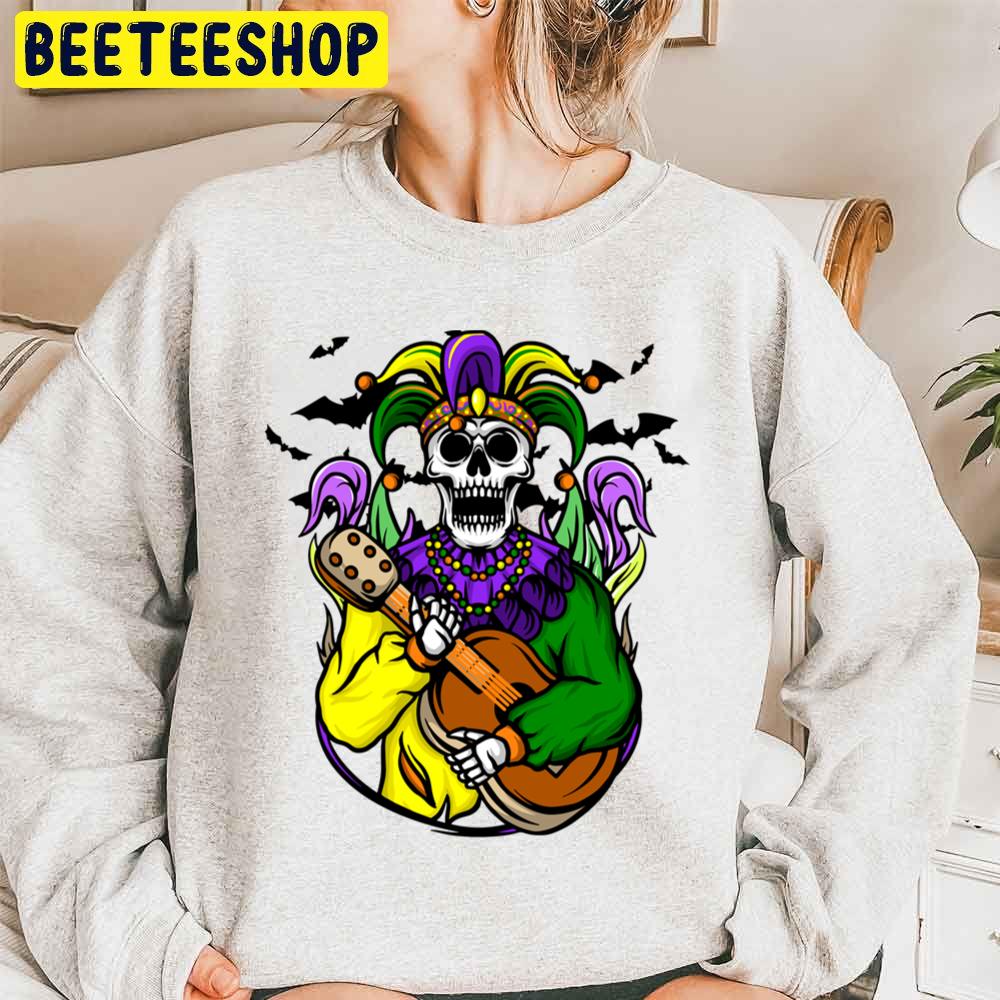 Skull Playing Guitar Halloween Unisex Sweatshirt