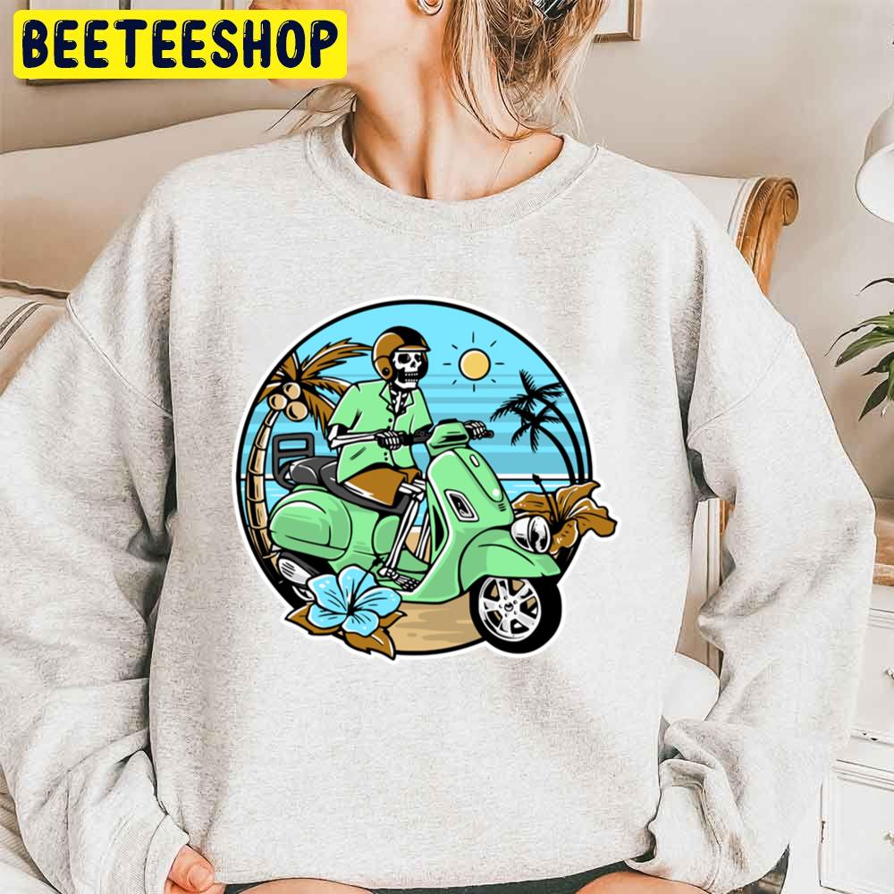 Skull Riding Moto Halloween Unisex Sweatshirt