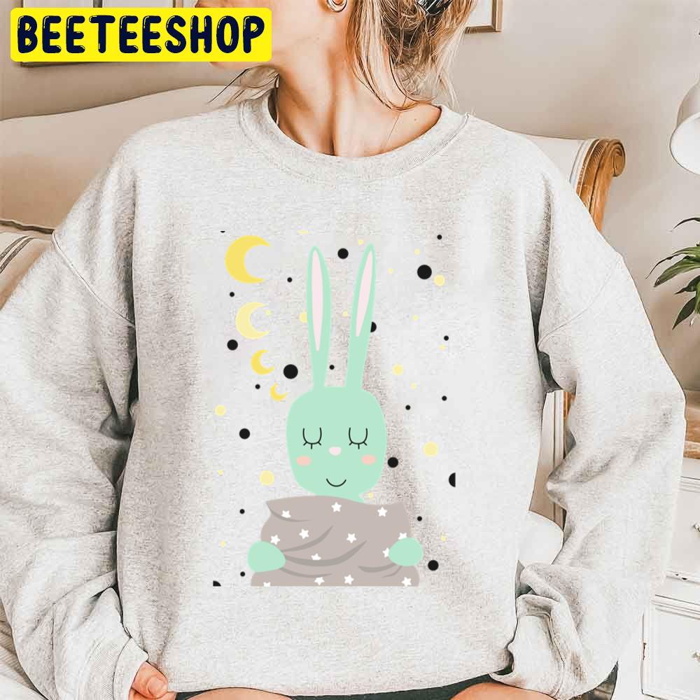 Sleeping Mint Hare Rabbit Sleeping Trending Unisex Sweatshirt