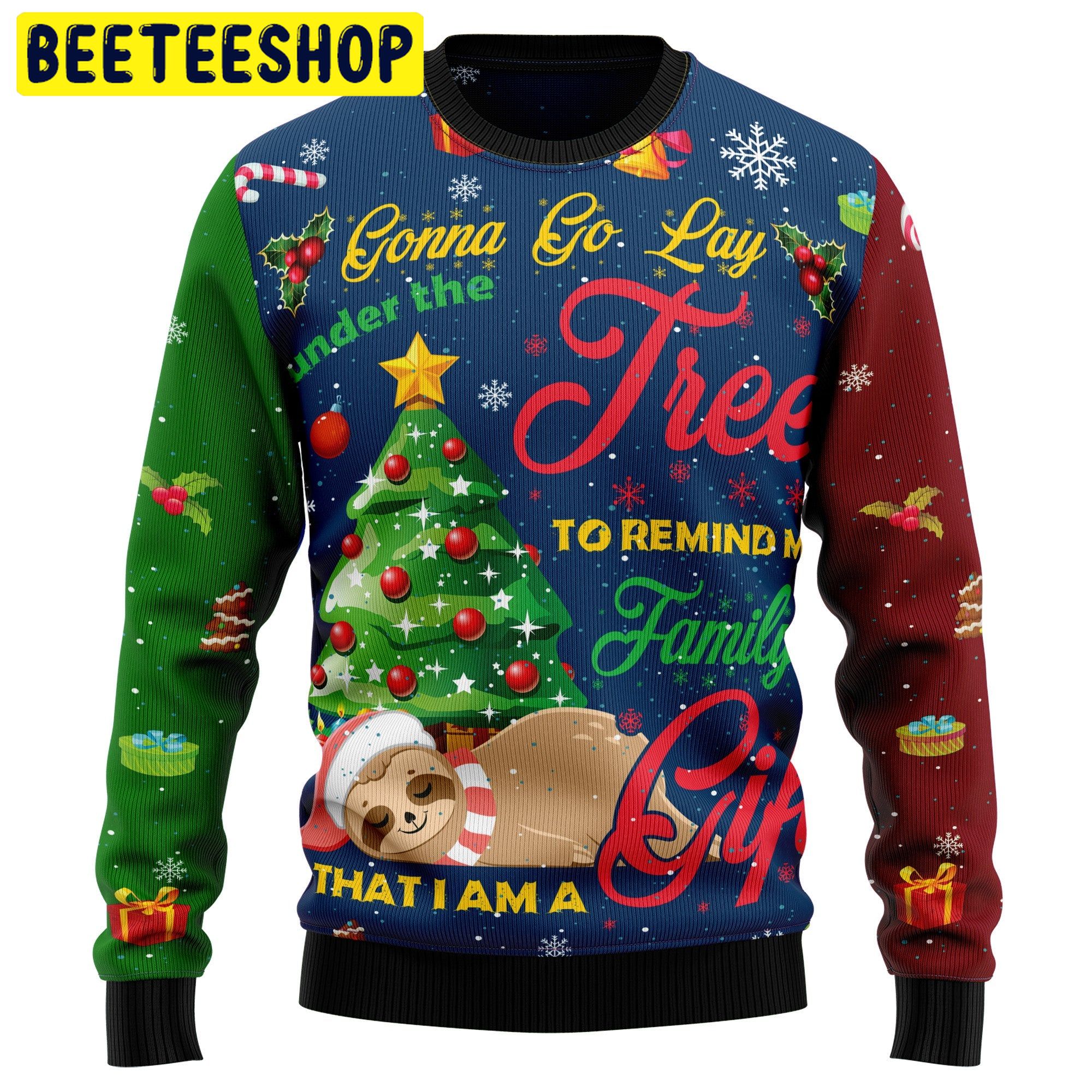 Sloth Gift Trending Ugly Christmas Sweatshirt