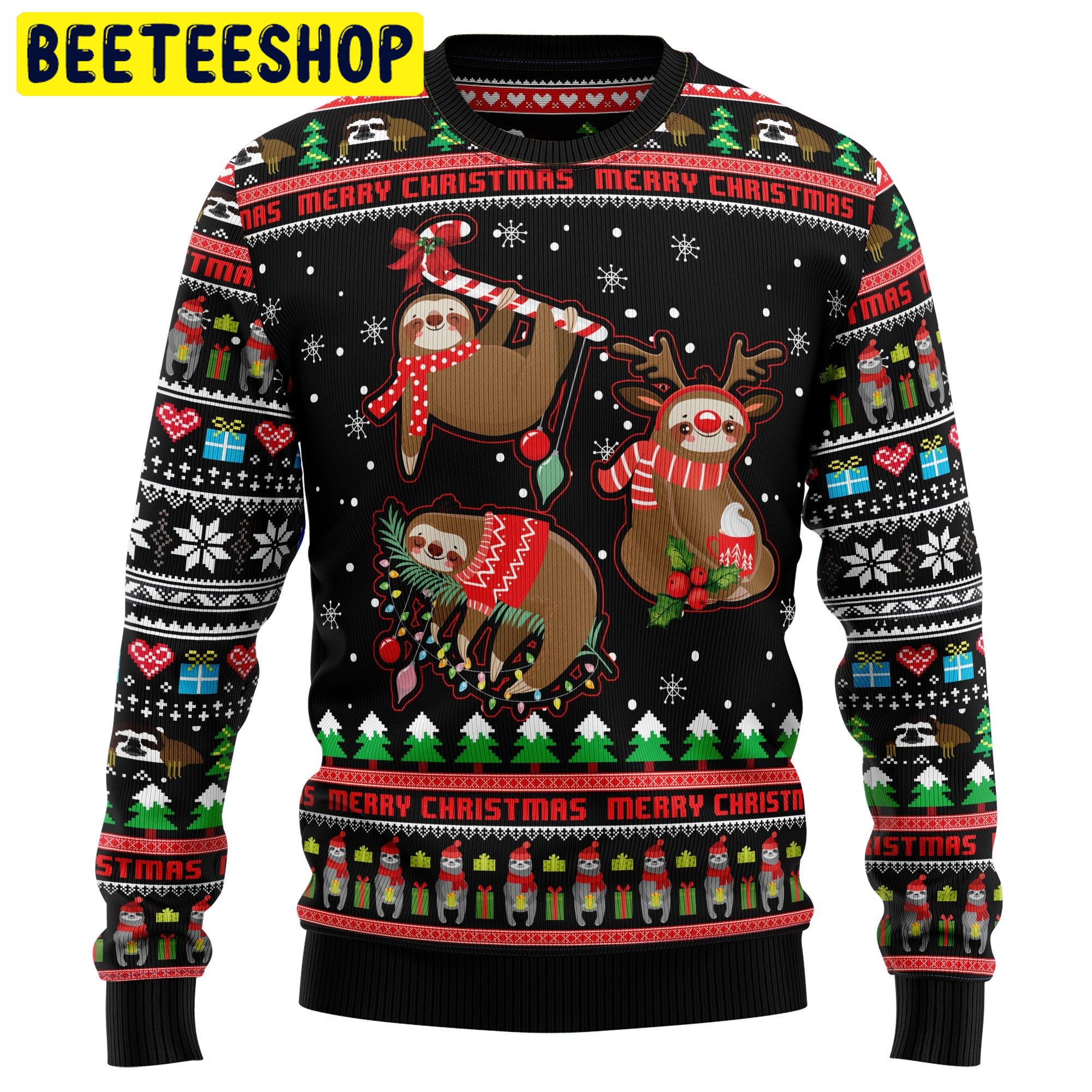 Sloth Xmas Trending Ugly Christmas Sweatshirt