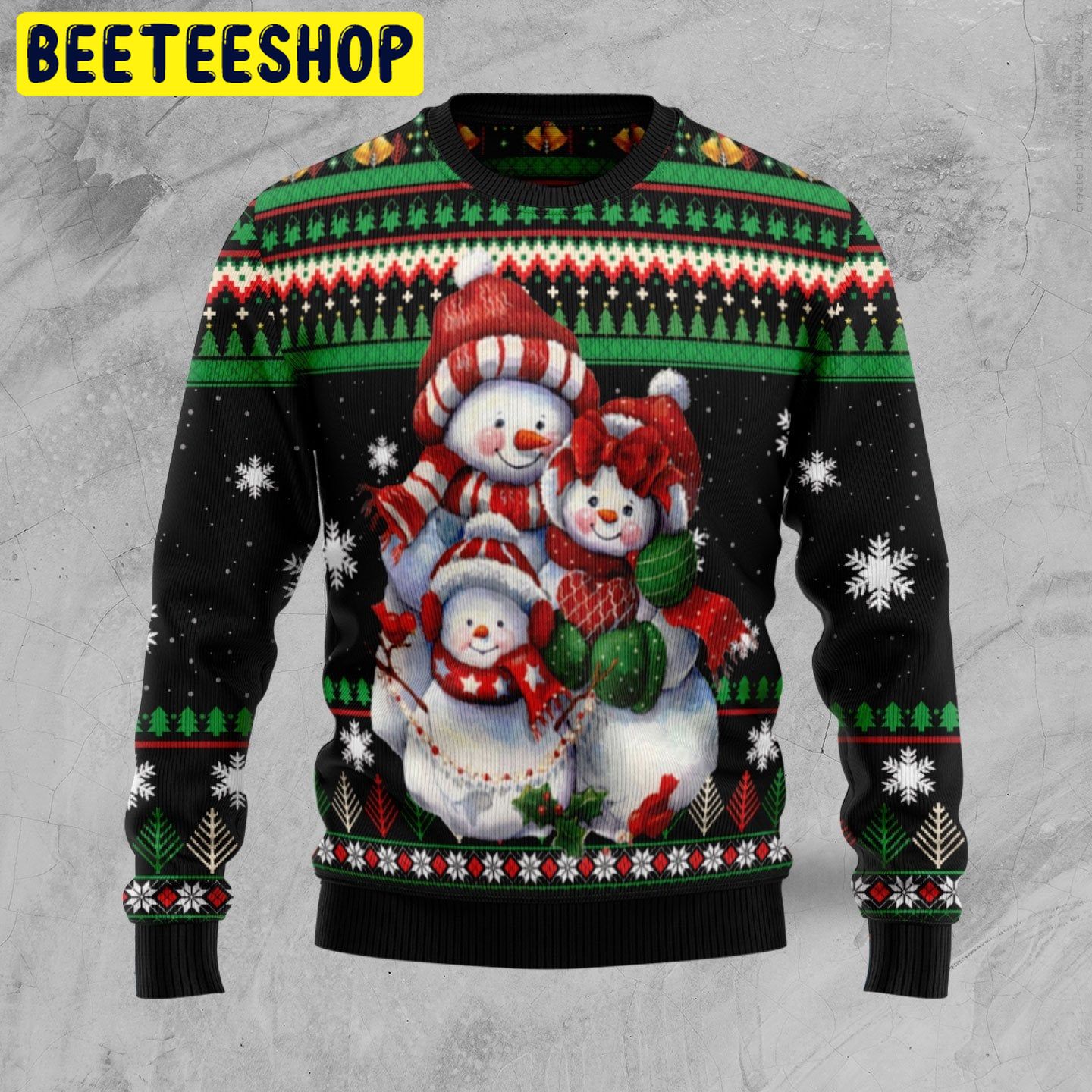 Snowman Family Trending Ugly Christmas Sweatshirt