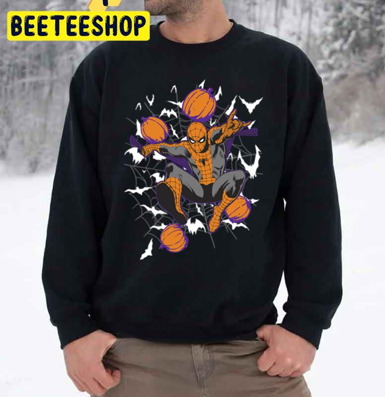 Spider Man And Pumpkin Halloween Unisex Sweatshirt