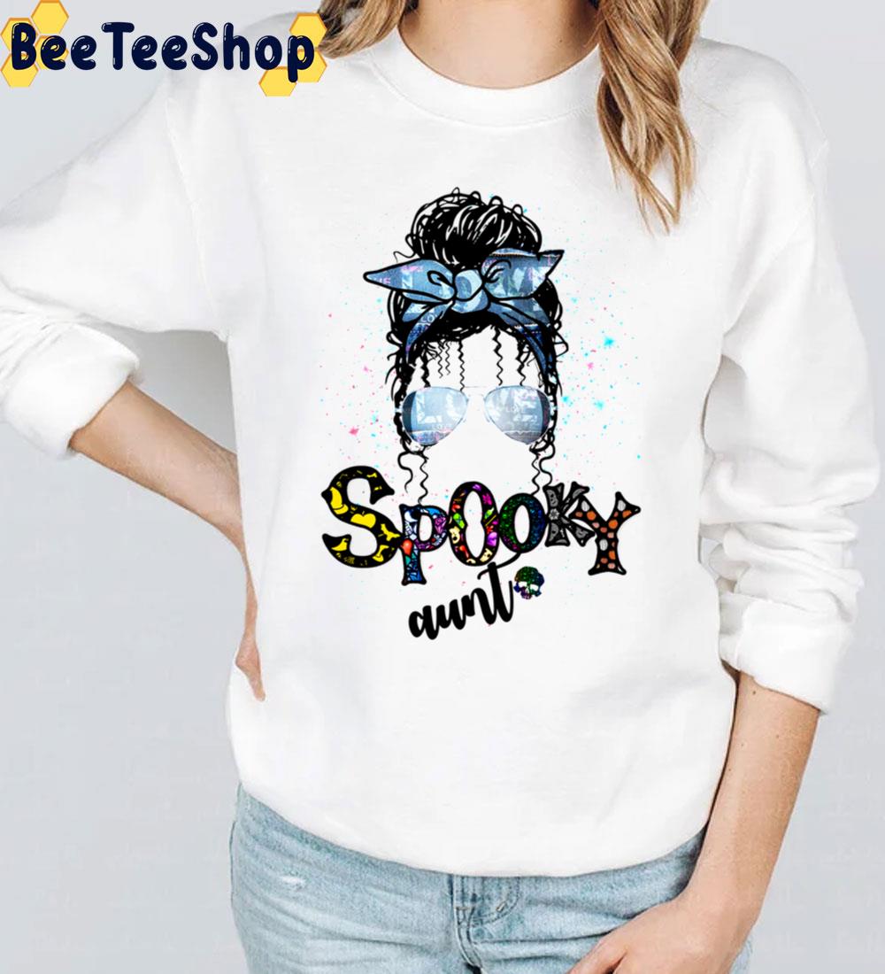 Spooky Halloween Aunt Skull Trending Unisex Sweatshirt