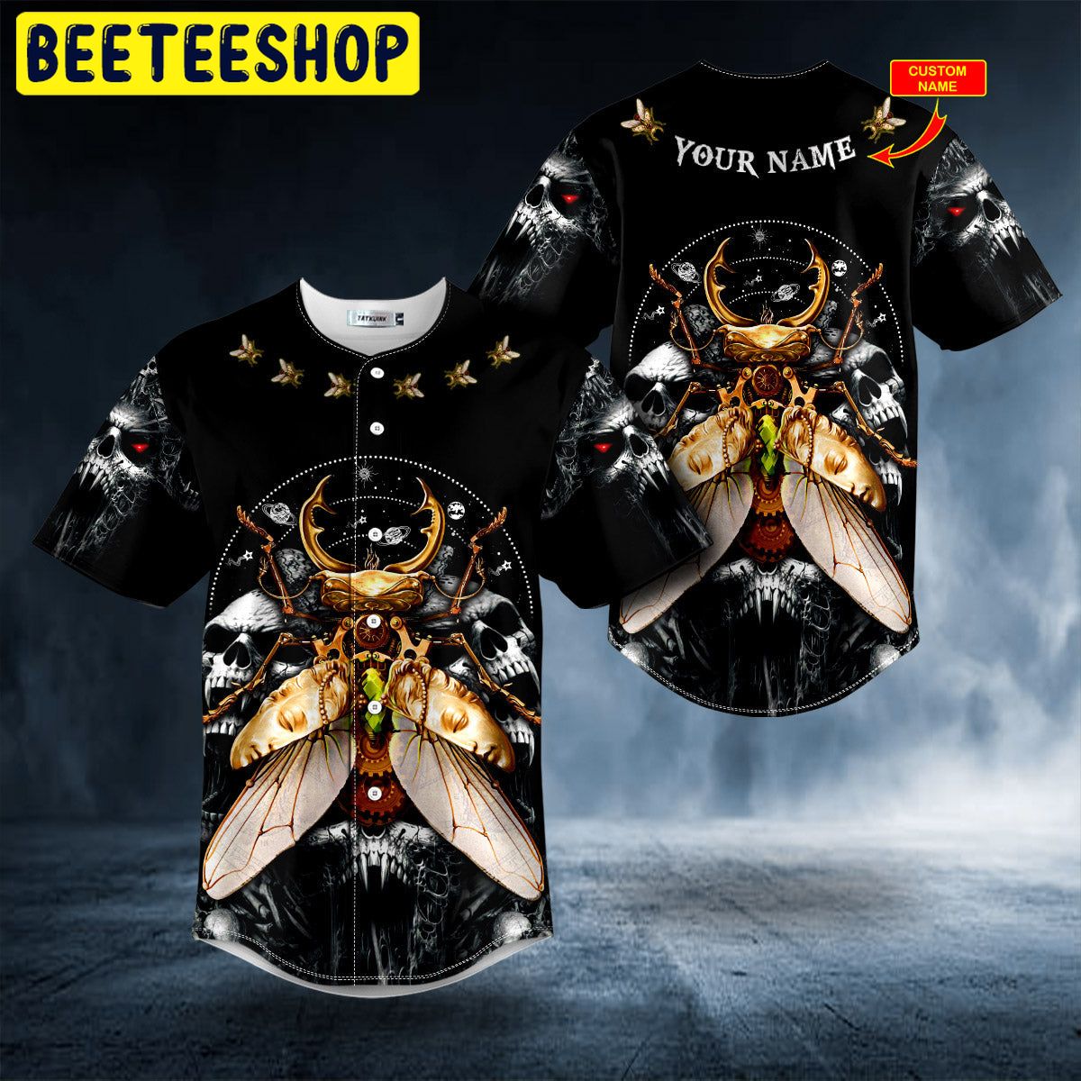 Steam Beetle Skull Custom Trending Baseball Jersey