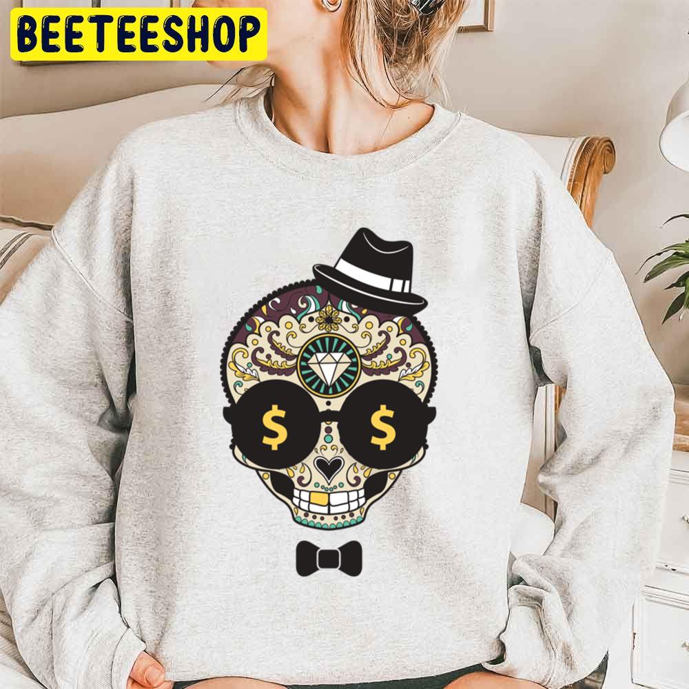 Sticker Joker Mexica Skull Art Halloween Trending Unisex Sweatshirt