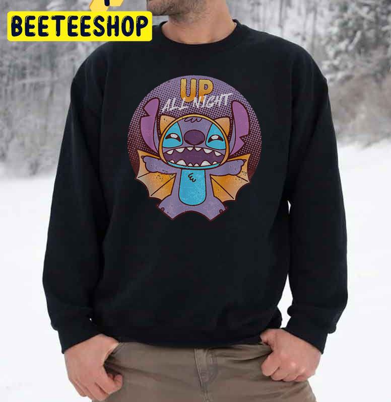 Stitch Bat Costume Up All Night Halloween Trending Unisex Sweatshirt