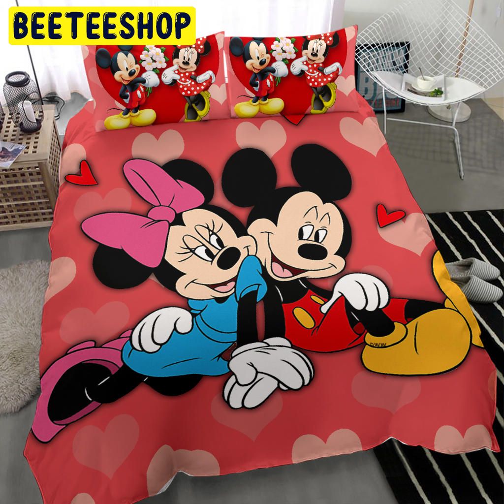 Sweet Couple Mickey And Minnie Bedding Set