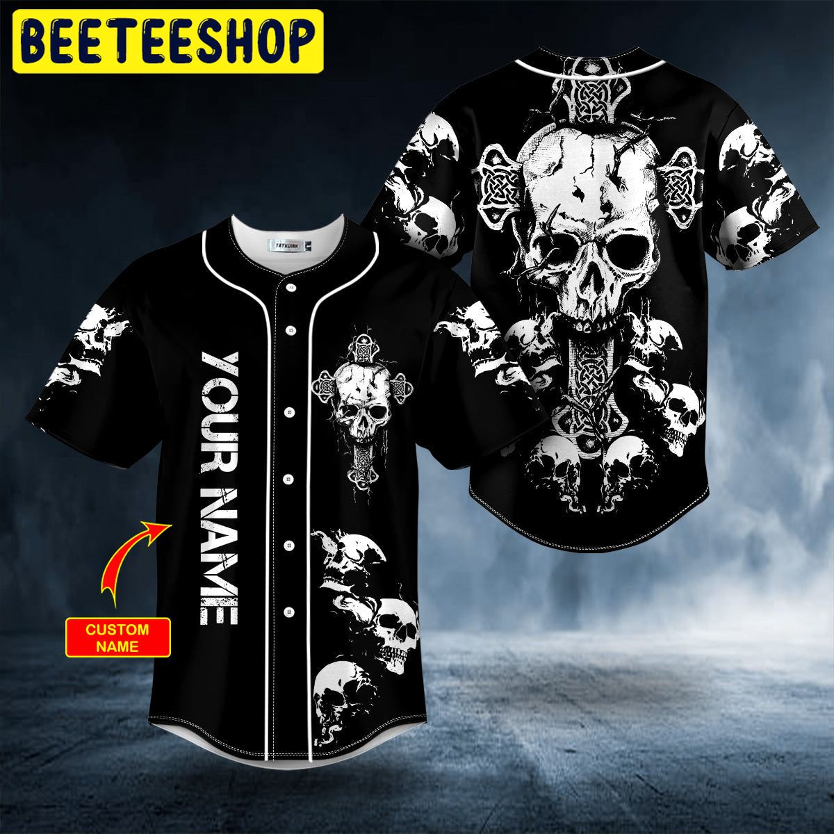 Sword Broken Skull Custom Trending Baseball Jersey