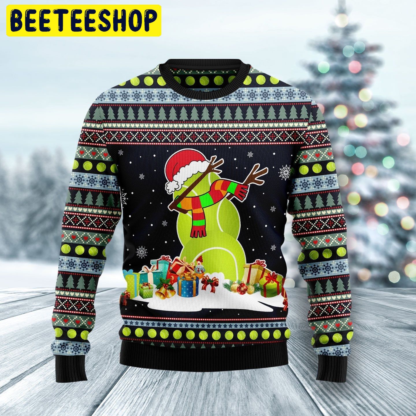 Tennis Snowman Trending Ugly Christmas Sweatshirt