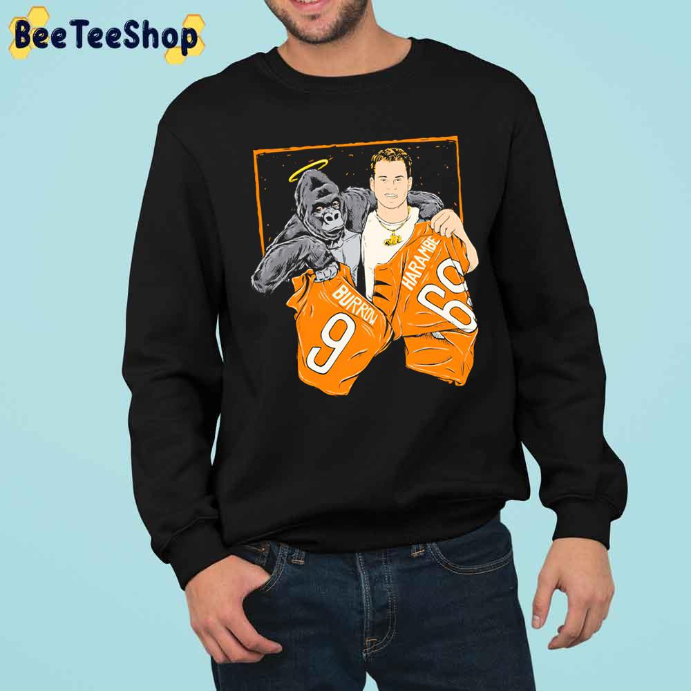 The Cincinnati Jersey Swap Joe Burrow And Harambe Trending Unisex Sweatshirt