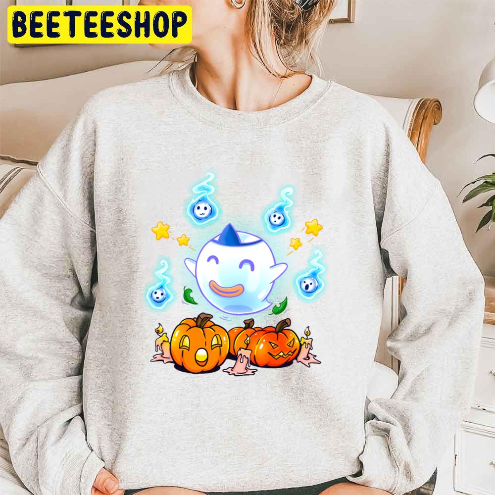 The Crossing Wisp Cute Boo And Pumpkin Halloween Trending Unisex Sweatshirt