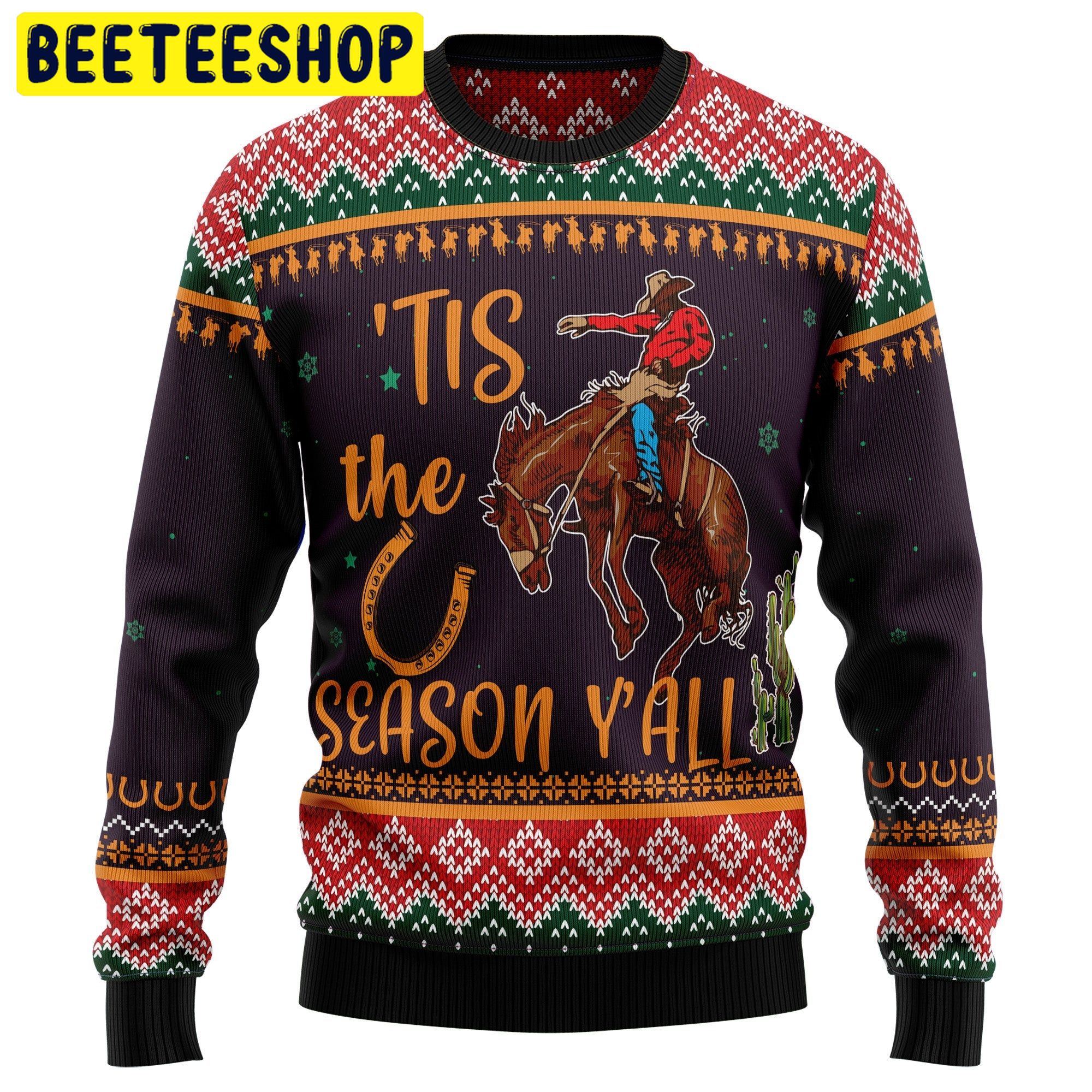 Tis The Season Y’all Cowboy Trending Ugly Christmas Sweatshirt
