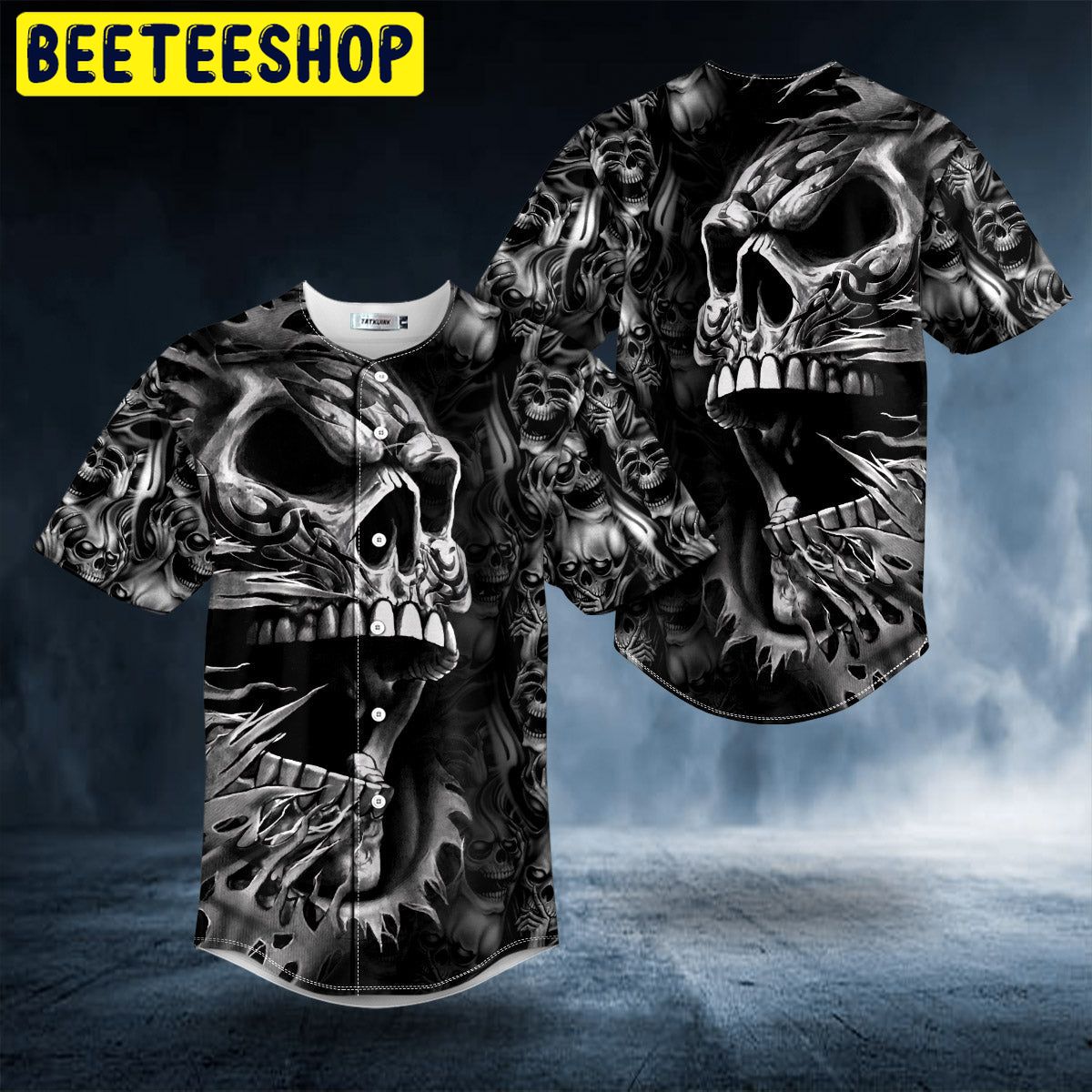 Tribal Metal Breakthrough Skull Trending Baseball Jersey