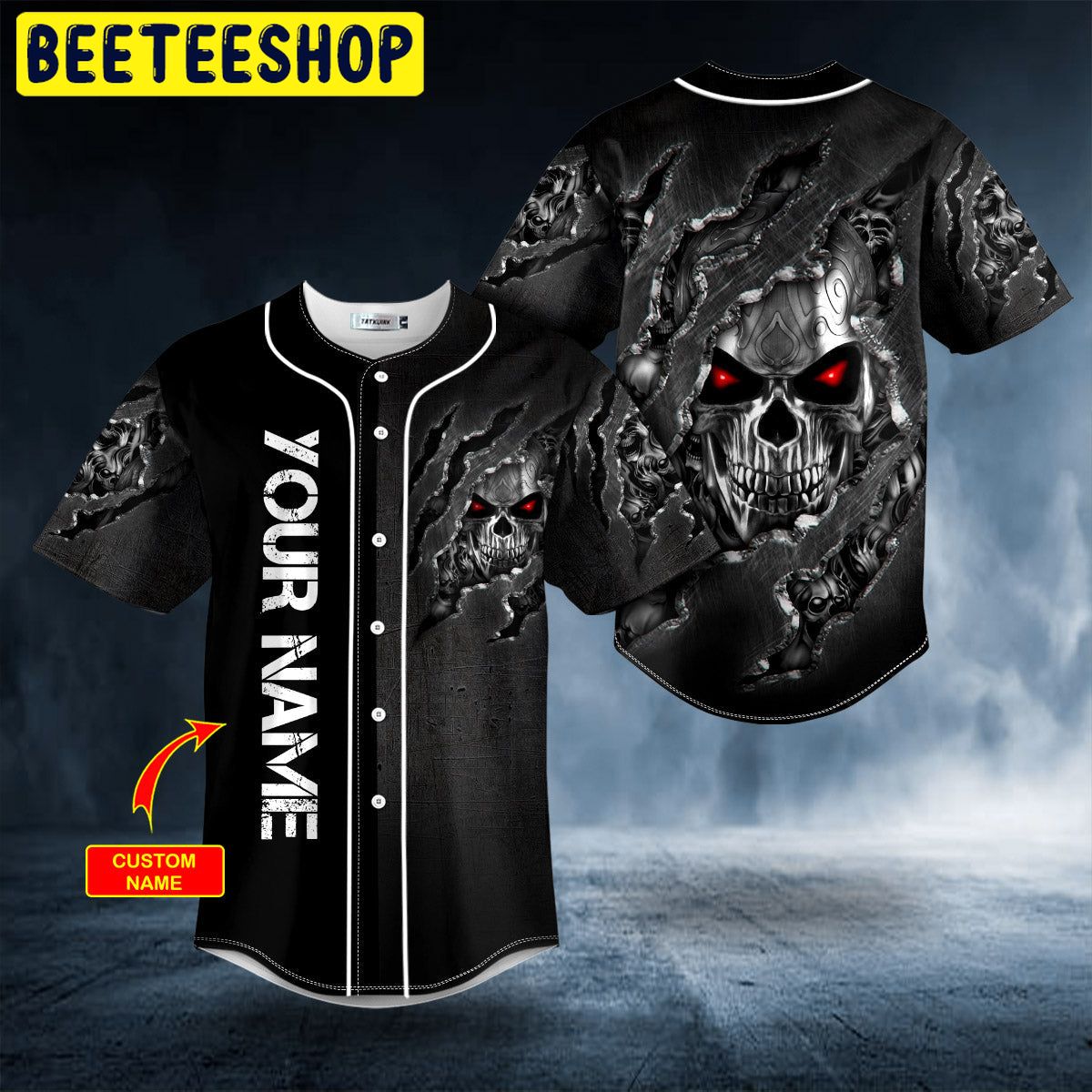 Tribal Metal Scratch Skull Custom Trending Baseball Jersey