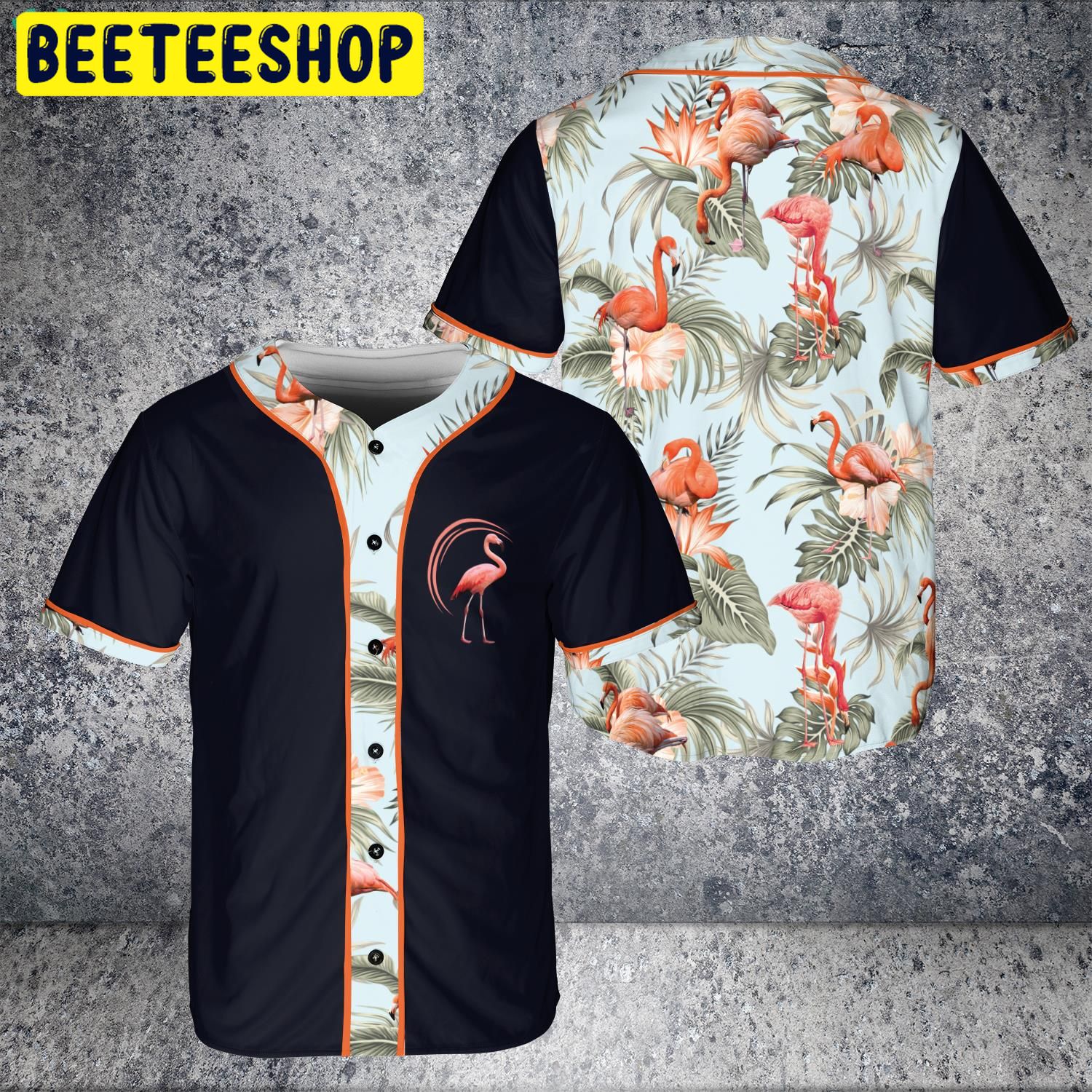 Tropical Flamigo Hawaii Floral Lover Trending Jersey Baseball