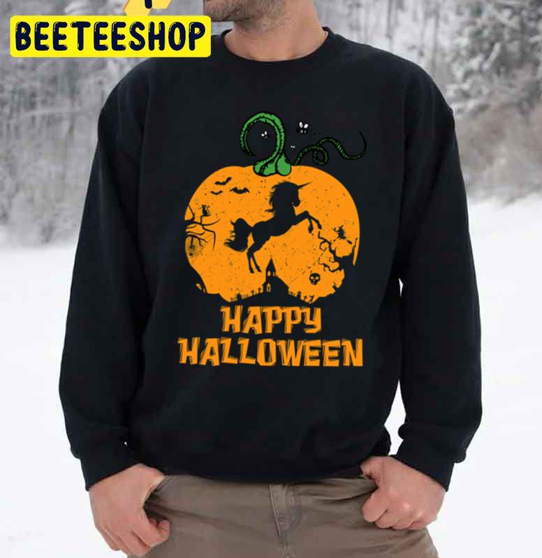 Unicorn Halloween Pumpkin Unisex Sweatshirt