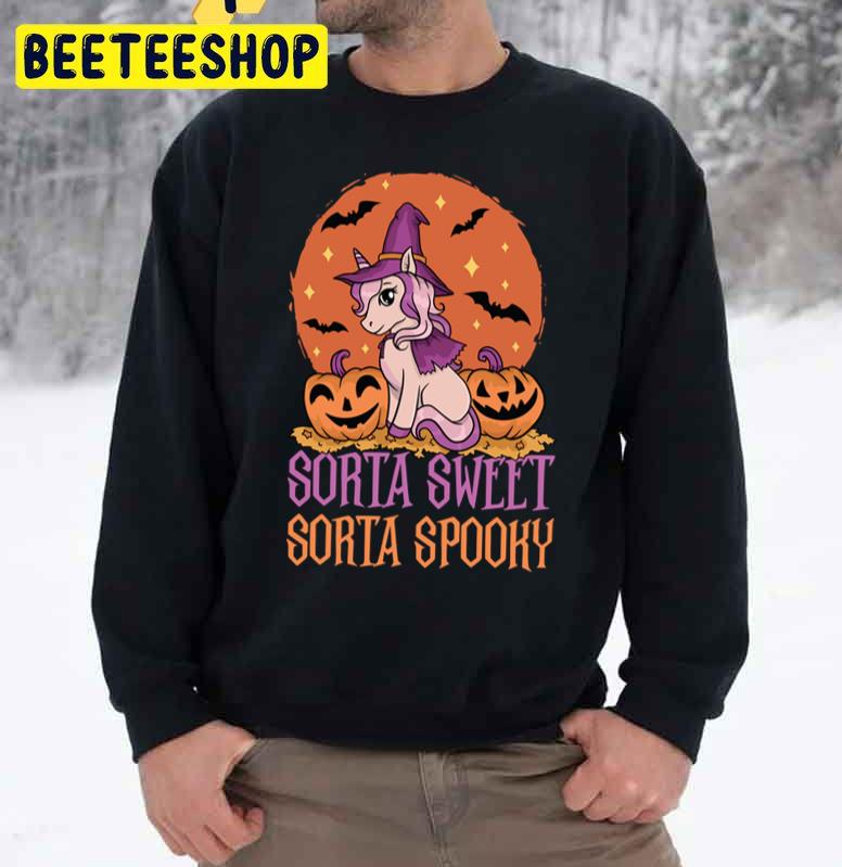 Unicorn Sorta Sweet Sorta Spooky Halloween Unisex Sweatshirt