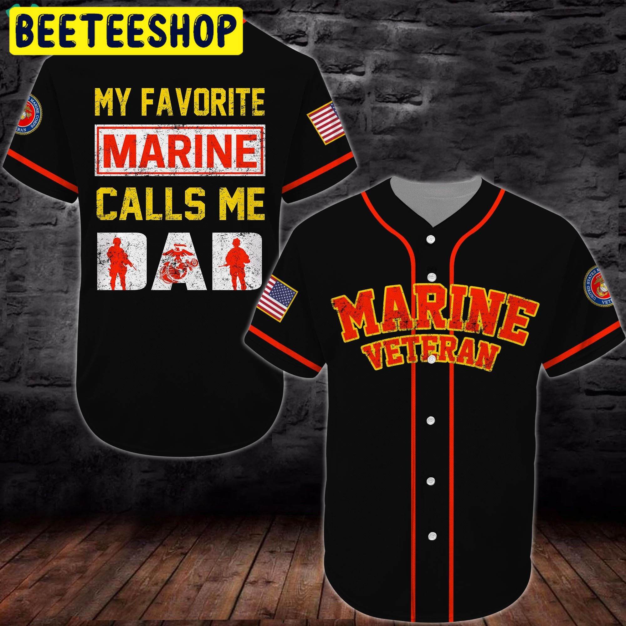 United States Marine Corps Veteran Trending Jersey Baseball