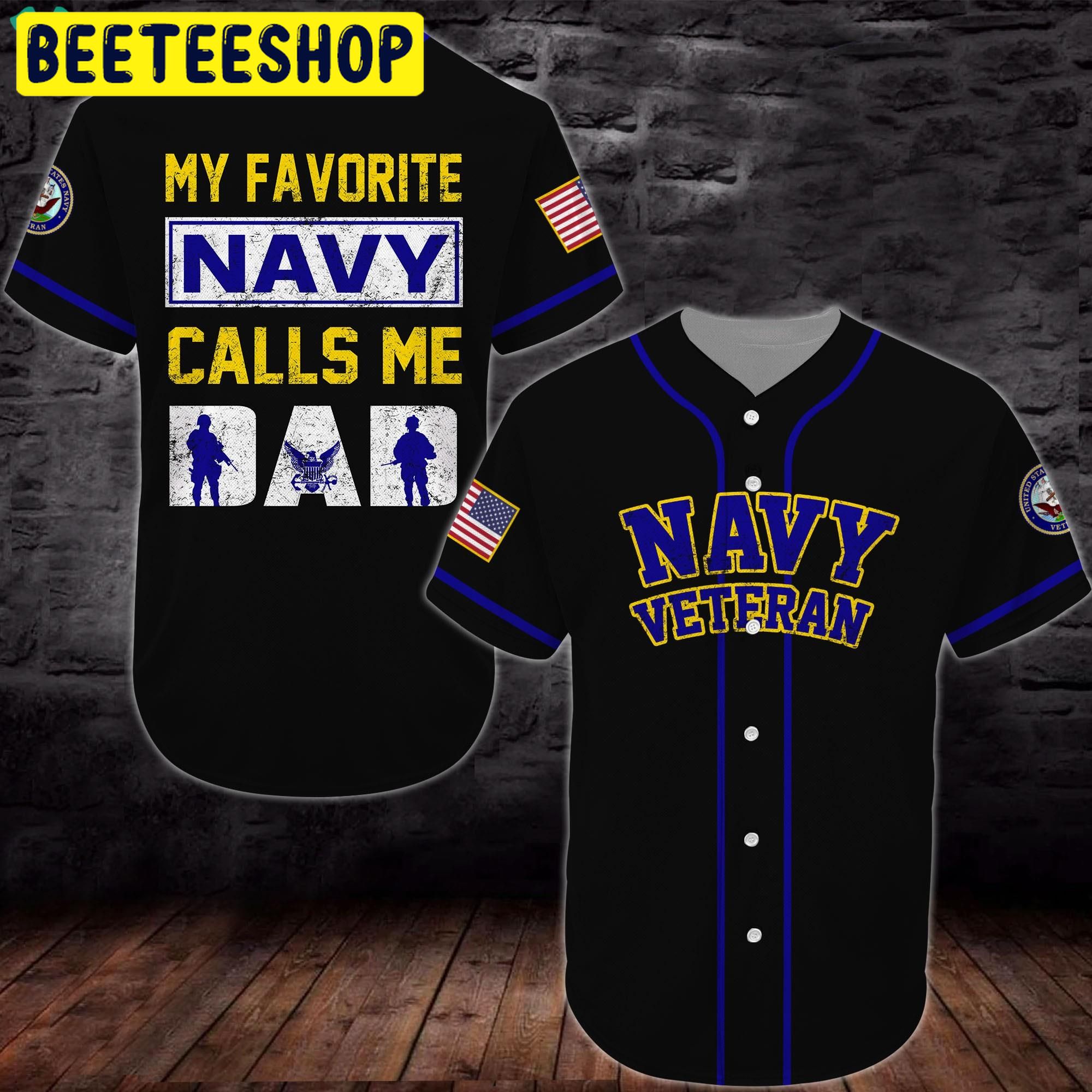 United States My Favorite Navy Calls Me Navy Veteran Trending Jersey Baseball