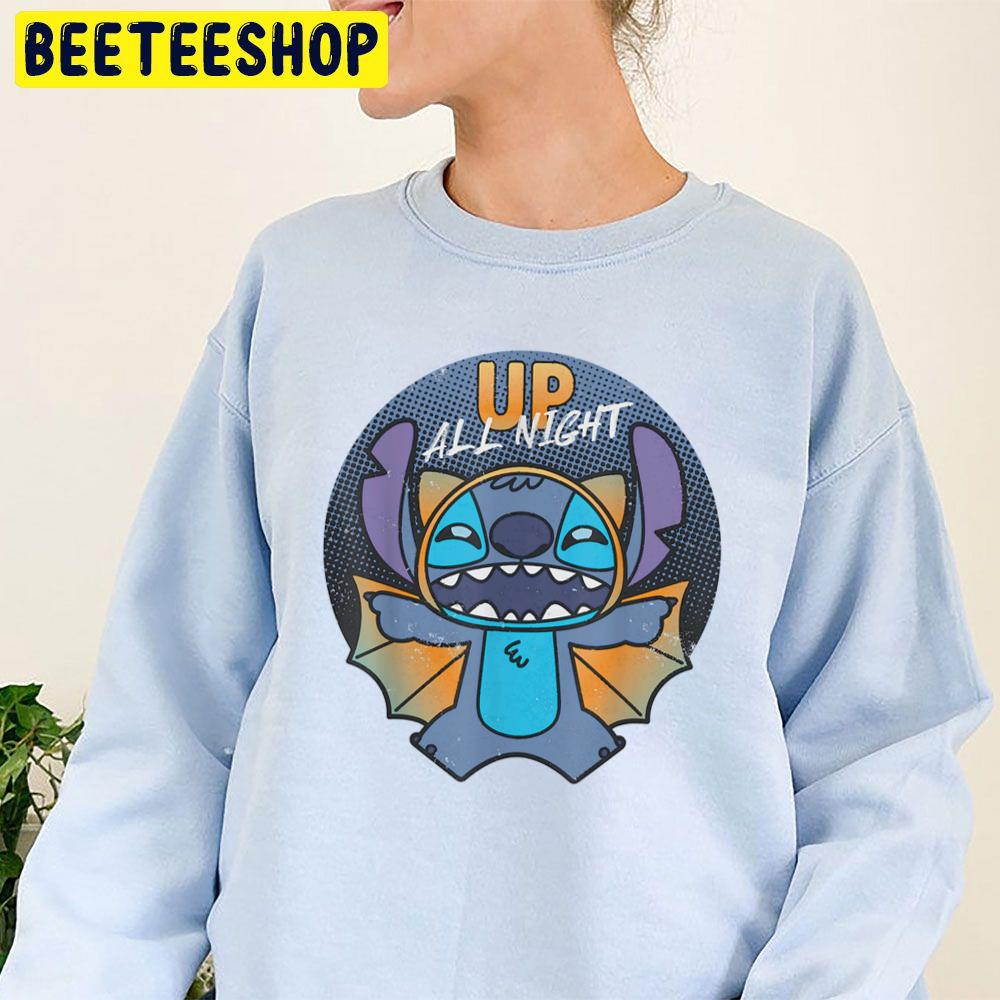 Up All Night Stitch Halloween Trending Unisex Sweatshirt