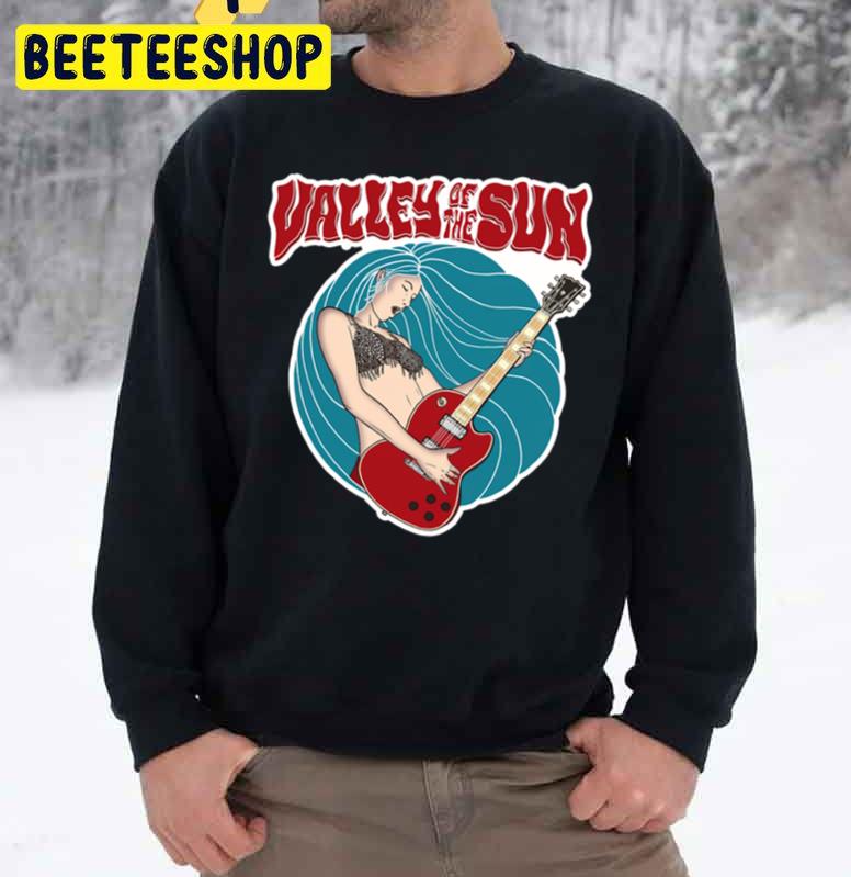 Valley Of The Sun Blue Hair Lady Guitarist Unisex Sweatshirt