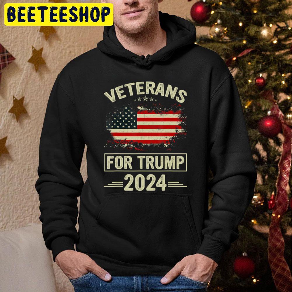 Veterans For Trump 2024 Veteran Day Trending Unisex Hoodie