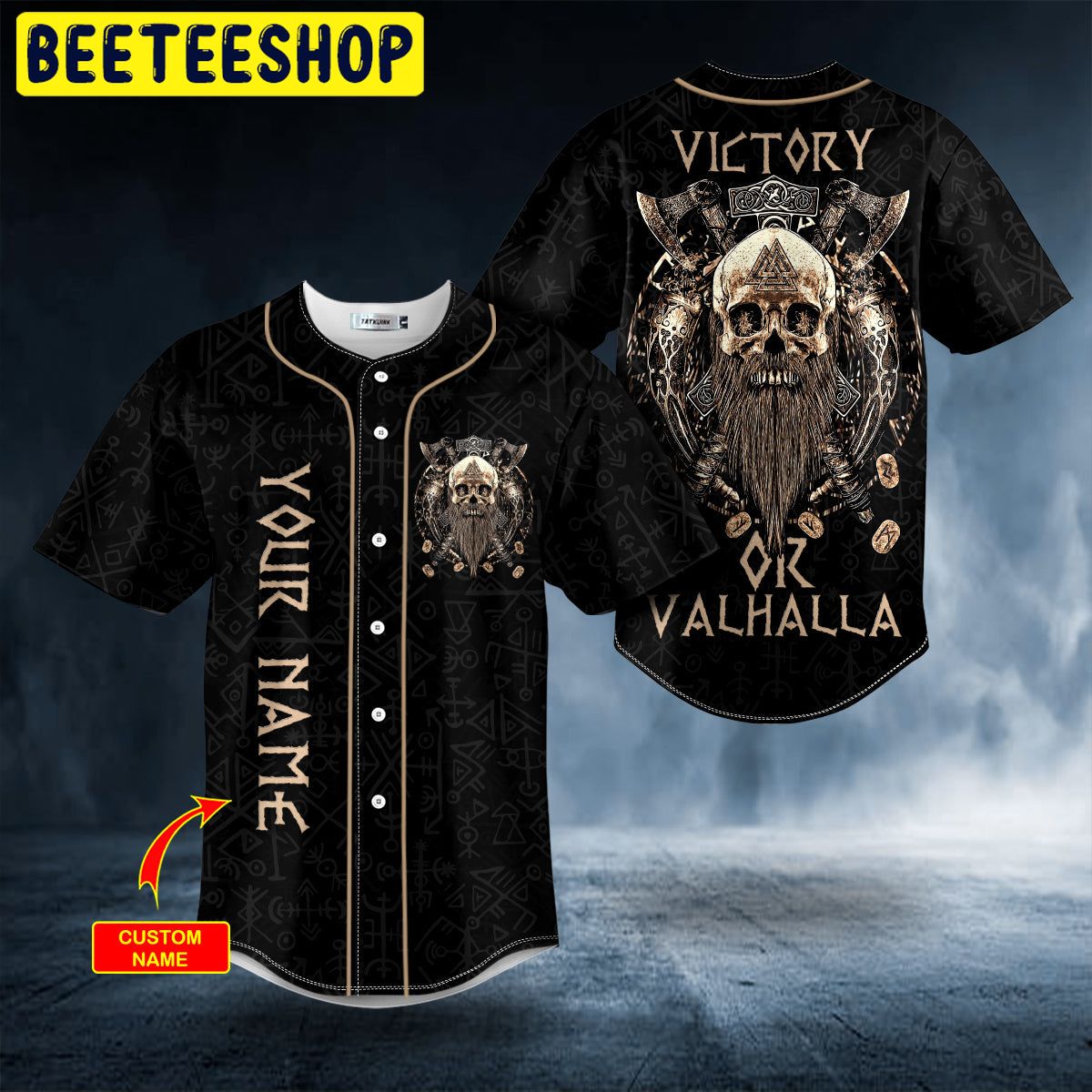 Victory or Valhalla Viking Skull Custom Trending Baseball Jersey