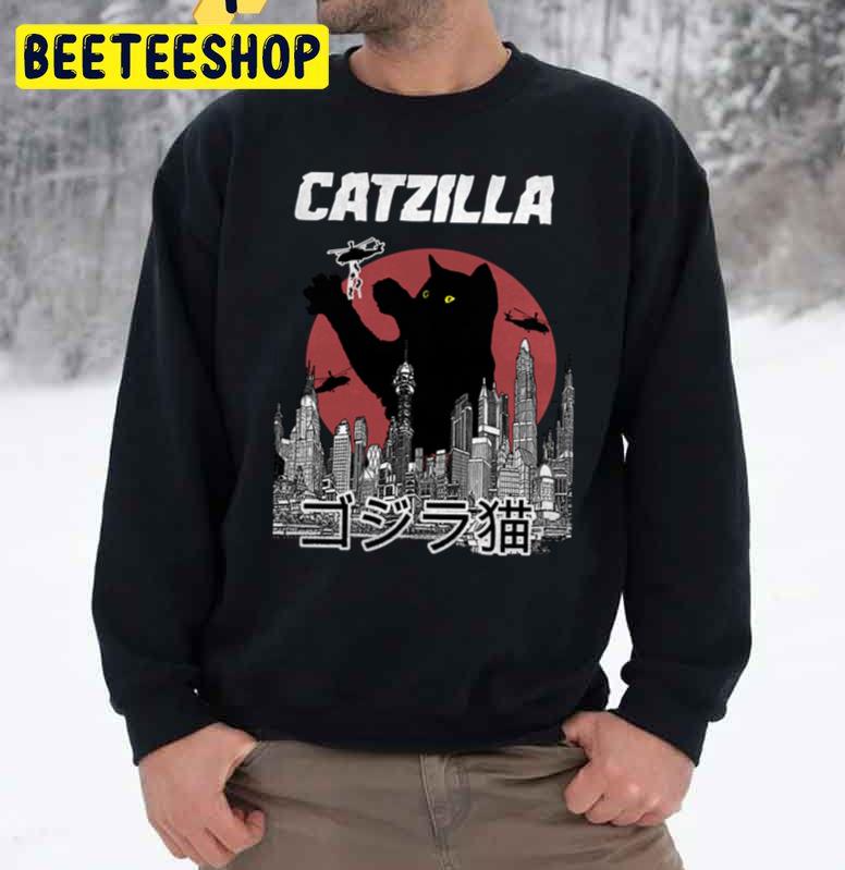 Vintage Art Catzilla Trending Unisex Sweatshirt