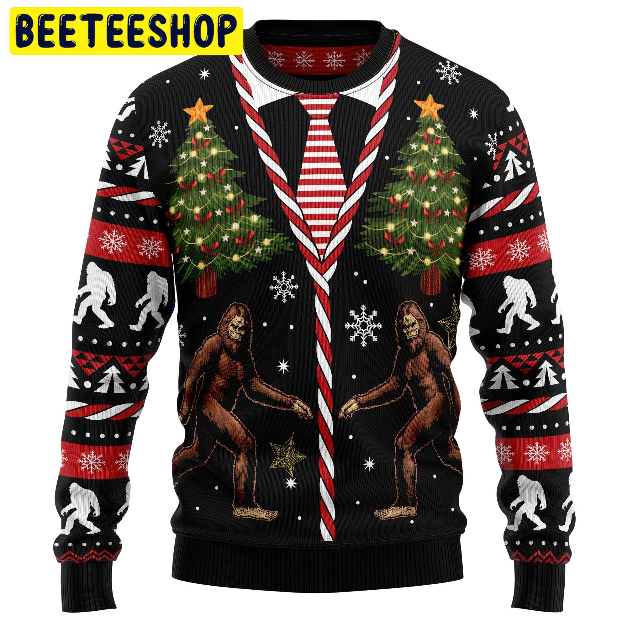Vintage Bigfoot Trending Ugly Christmas Sweatshirt