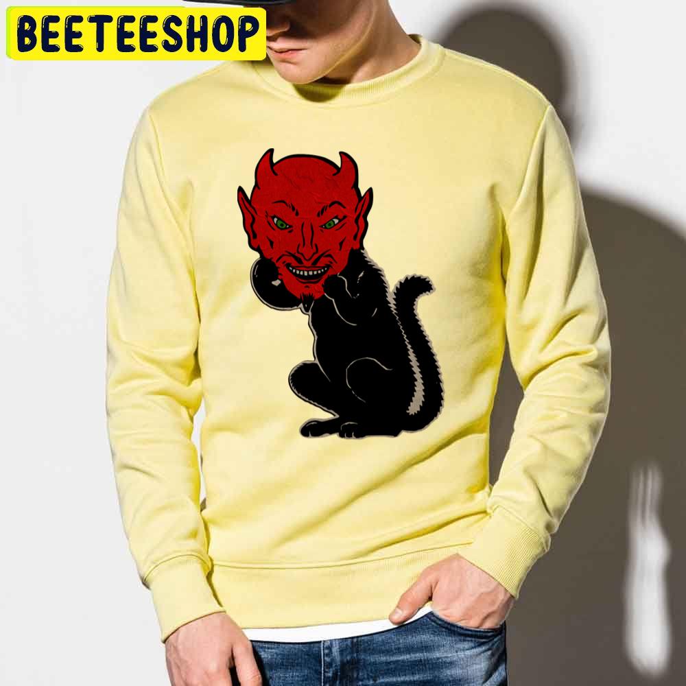 Vintage Halloween Devil Cat Trending Unisex Sweatshirt