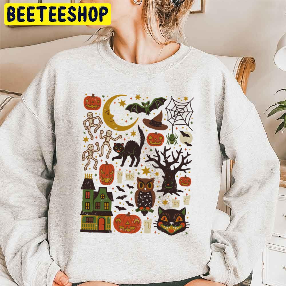 Vintage Halloween Pattern Trending Unisex Sweatshirt