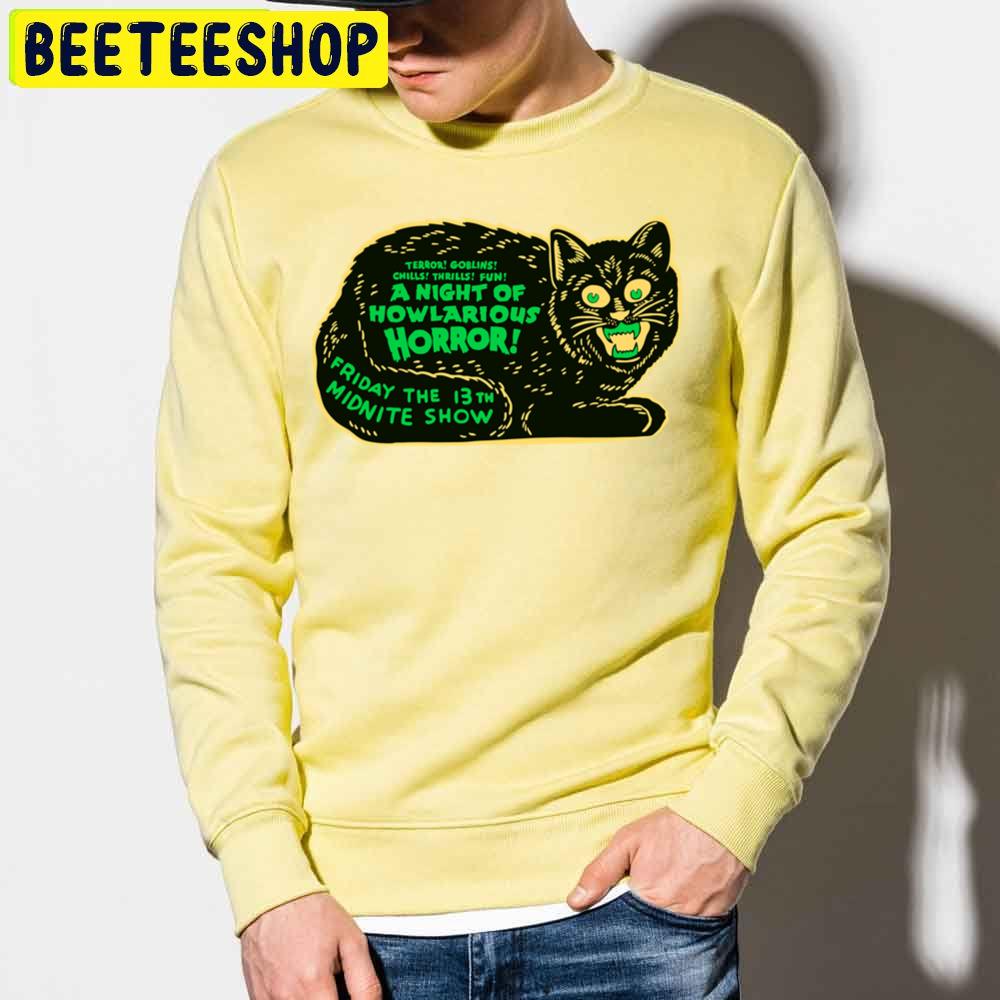 Vintage Halloween Spookshow Cat Trending Unisex Sweatshirt