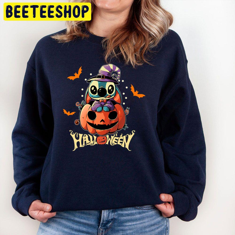 Vitage Pumpkin And Stitch Halloween Trending Unisex Sweatshirt