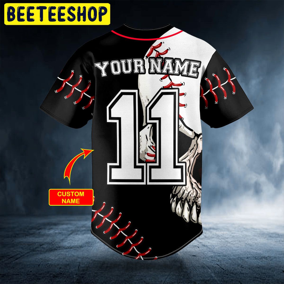 AIO Pride Black Stripes No 11 Metal Skull Custom Name Baseball Jersey - AIO  Pride