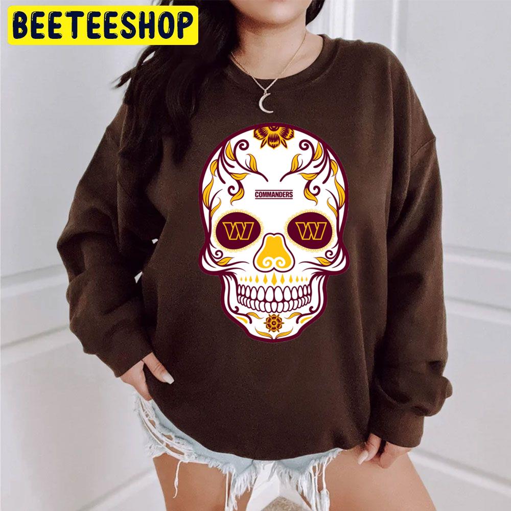 Washington Commanders Football Skull Art Trending Unisex Sweatshirt