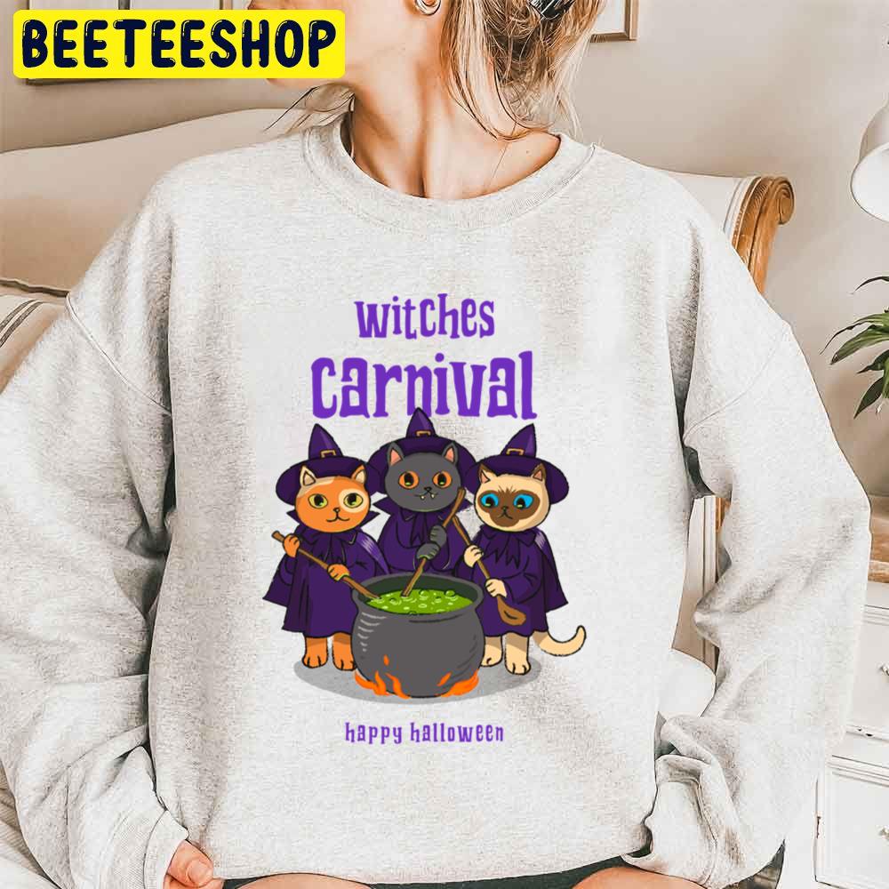 Witches Carnival Happy Halloween Cat Lover Unisex Sweatshirt