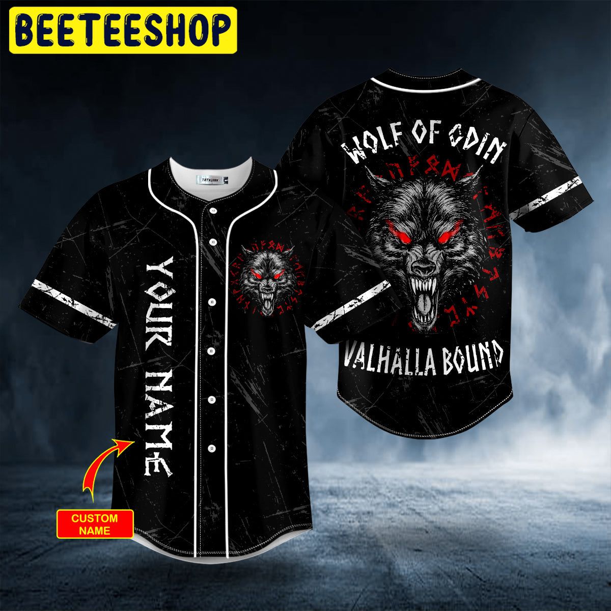 Wolf Of Odin Valhalla Bound Viking Personalized Trending Baseball Jersey